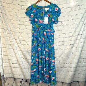 Smith & Quinn Genevieve Chrysanthemum Print Short Sleeve Dress Size Small New